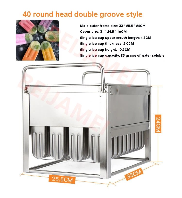 Commercial 40pcs/Batch Stainless Steel Ice Cream Mold DIY Popsicle Mould Ice Cream Popsicle Holder DIY Ice Lolly Tool 5