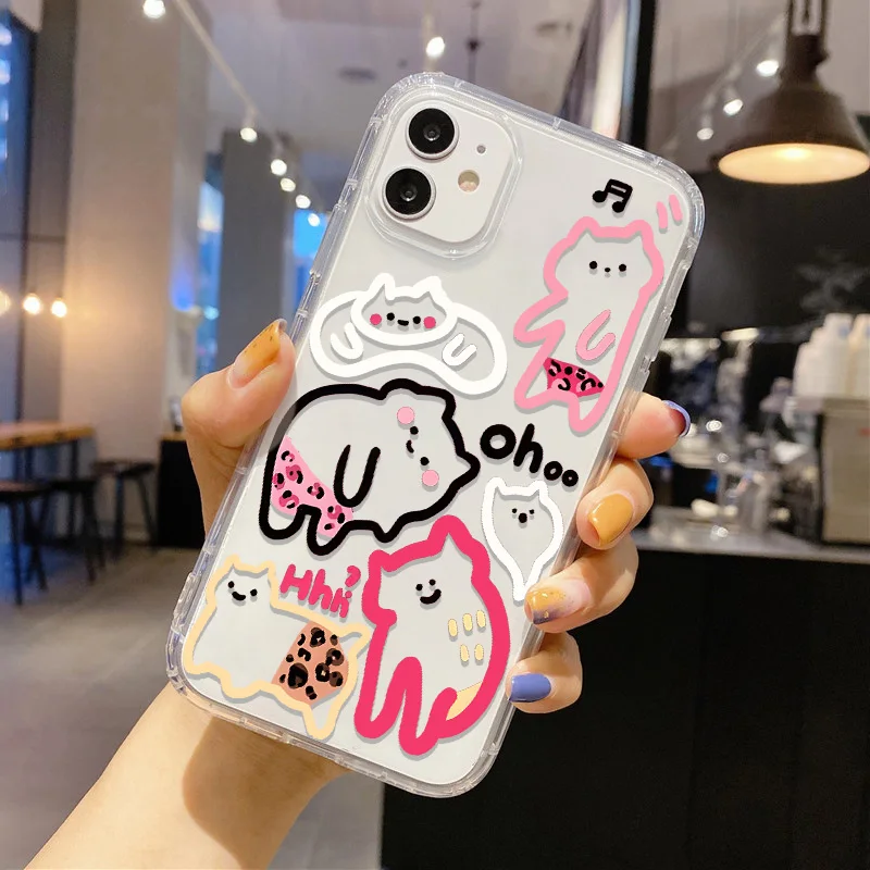 Charming Feline-Inspired Protective Phone Case Cover