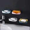 Drainage Soap Box Self-Adhesive Wall-Mounted Soap Storage Box Creative No Punching Bathroom Supplies Organizing Storage Shelf 1
