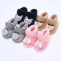 Kids Baby Shoes Boy Girl Booties Winter Warm Cartoon Animal Toddler Prewalkers Cotton Soft Anti-Slip Infant Newborn Crib Shoes 3
