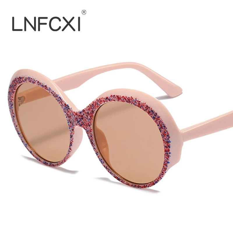 

LNFCXI 2022 New Vintage Round Sunglasses Women Fashion Crystal UV400 Gradient Lens Colorful Sun Glasses Female Oculos De Sol