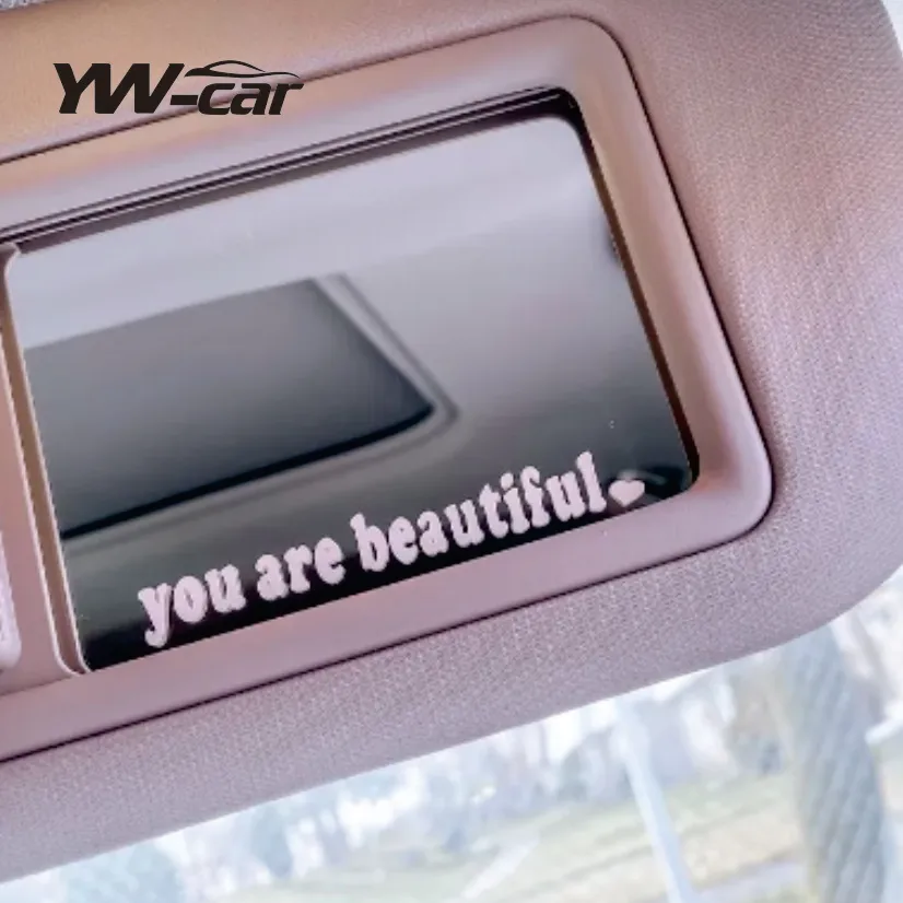 

The Text Car Stickers You Are Beautiful Interior Decoration Rear View Mirror Fashion Stickers Creative Sport PVC Vinyl Decals