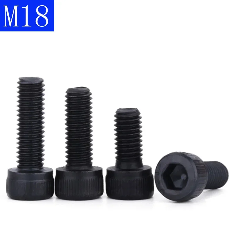 

M18 - 2.5 Black 12.9 Grade Alloy Steel Allen Hex Socket Cap Head Screw DIN 912 Bolts 18mm