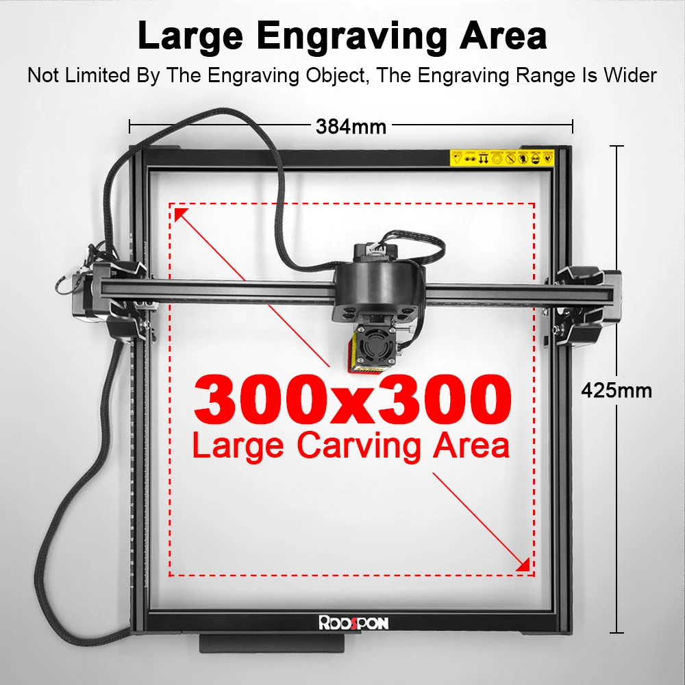 LJGDKJ-Z6-7.0W 2.5W Laser Engraving Machine Woodworking Marking Cutting Machine Area 300X300mm 0.01mm 32-bit Touch Screen Chipse
