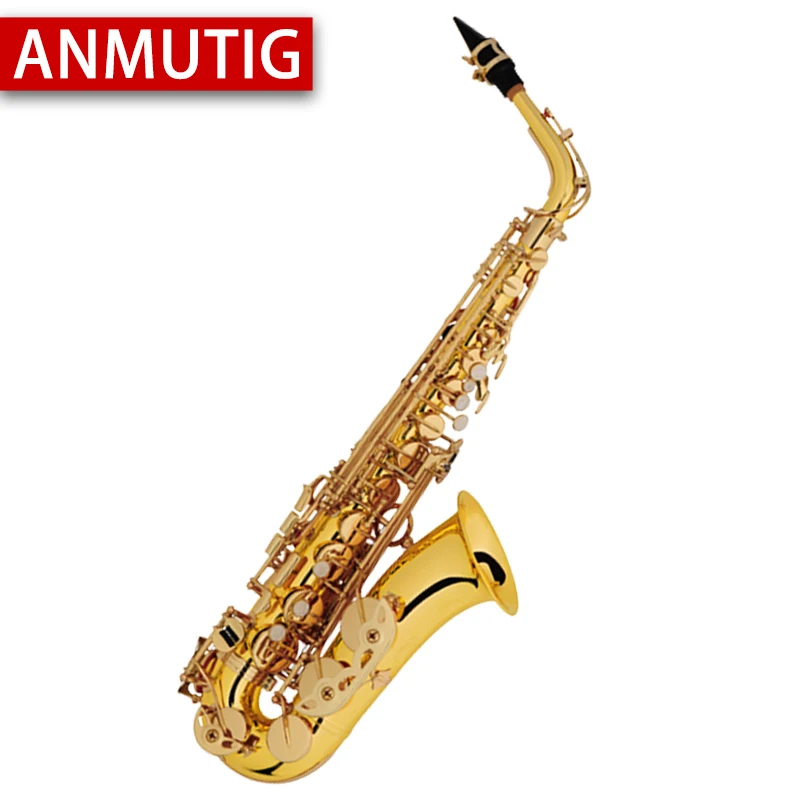 ANMUTIG Alto Saxophone Eb Jazz Pop Clear Coat Key Tube Body Instrument