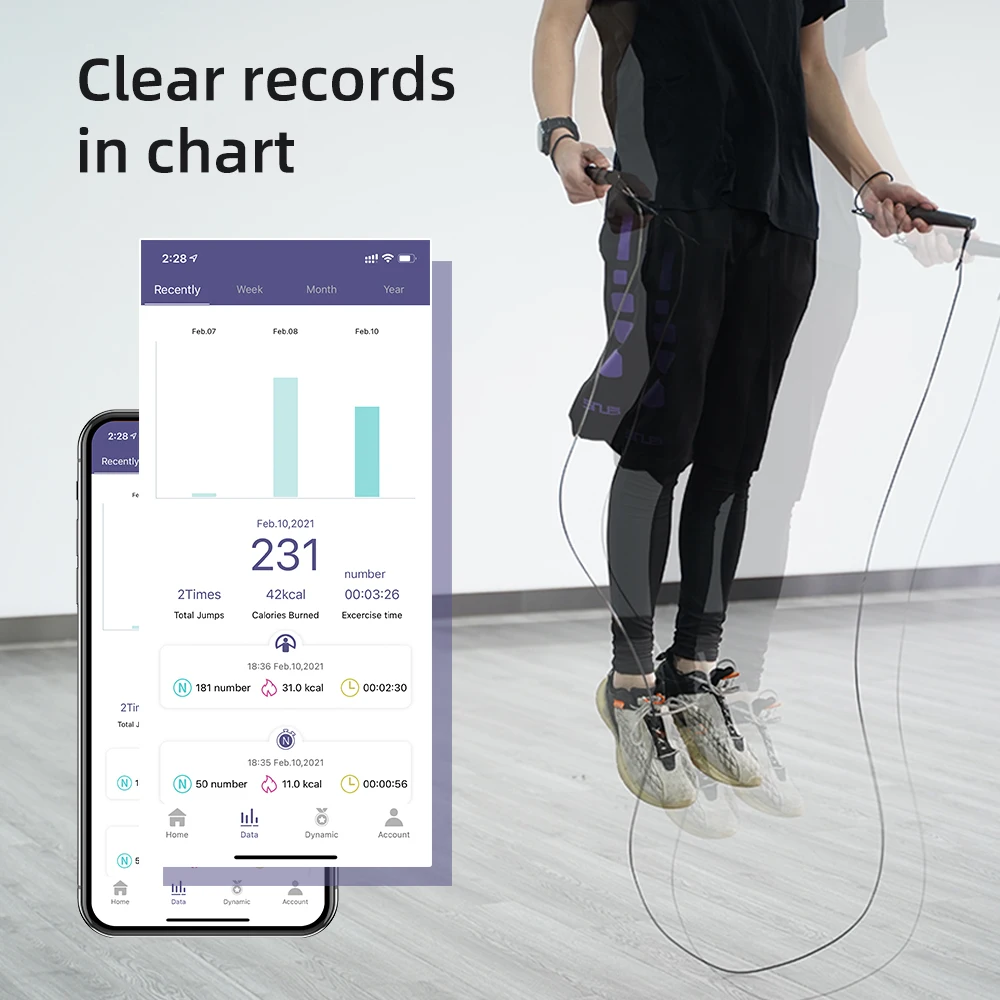 Smart Skipping Rope for Fitness, Jump Ropes  with Counter  for Women Men Adult Kids, APP Data Analysis 5