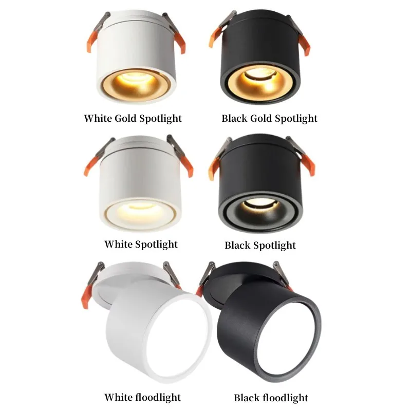 Dimmable 360 Degree Rotating LED COB Spot Light Recessed Foldable LED Downlight AC85-265V 10W 15W 18W AC85V-285V led downlight recessed ceiling spotlight ceiling lamps