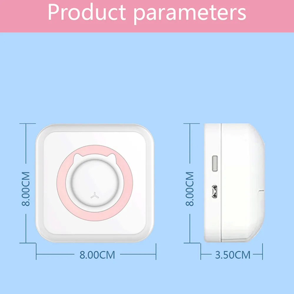 휴대용 미니 라벨 프린터 사진 열 접착 라벨 프린터 Inkless Bluetooth 포켓 미니 프린터 스티커 메이커 57MM