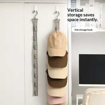 Organizzatore appendibile per armadio con 10 clip antiscivolo, corda regolabile, porta cappelli per armadio e camera da letto