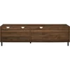 Walker Edison Uptown Modern 2 Drawer Low Profile Stand for TVs up to 80 Inches, 70 Inch, Dark Walnut 6