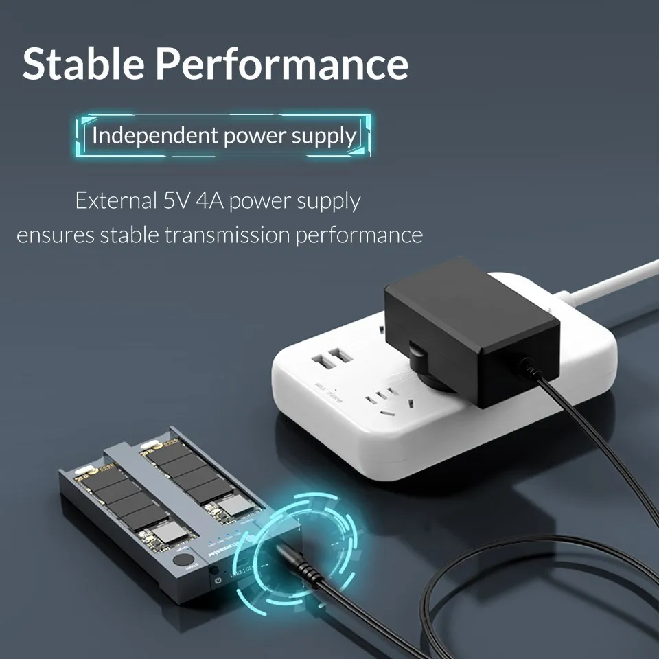 Yottamaster-M.2 nvme ssdデュプリケーター、デュアルベイドッキング