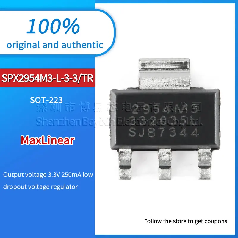 

Original genuine SPX2954M3-L-3-3/TR SOT-223 250mA low dropout voltage regulator chip