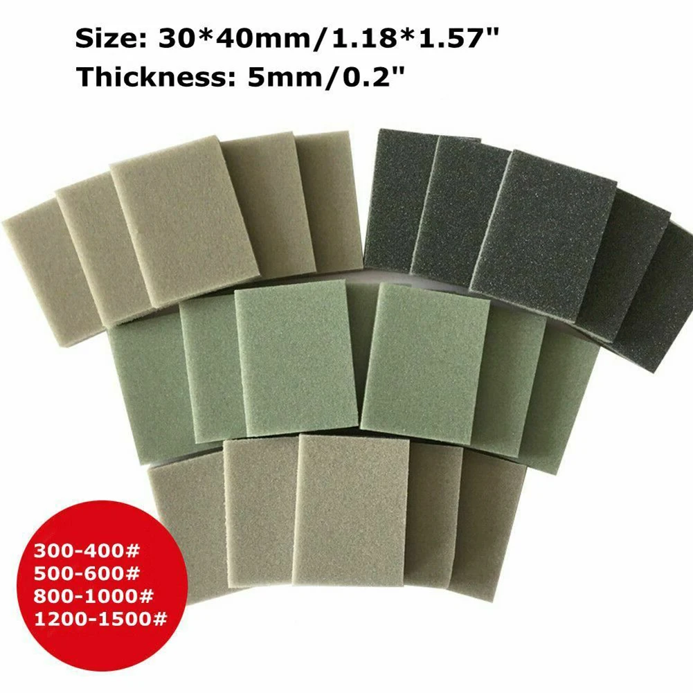 10/20 PCS Sponge Sandpapers Wet Dry Polishing Grinding Fiberglass Molding Waterproof Abrasive Tools Sanding Block Abrasive Tools