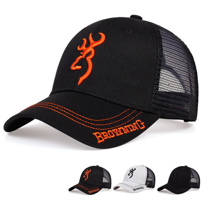 

Breathable Mesh Cap Browning Embroidered Trucker Cap Fashion All-matchBaseball Cap Men's Outdoor Sun Snapback Cap Gorras Hombre