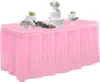 Disposable Table Skirt & Tablecloth Plastic Table Cover Decoration Birthday Party Wedding Festival Round Rectangular Tables 6