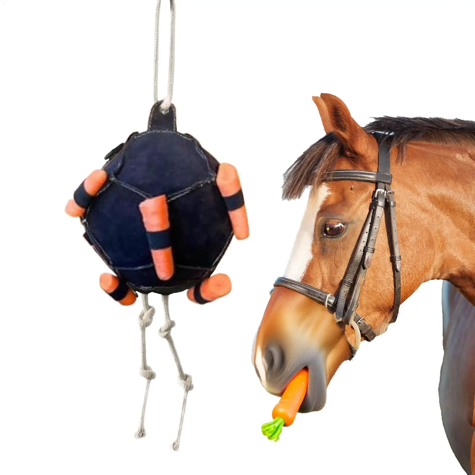 1pc Horse Carrot Feeding Ball Hay Feeder Toy Ball Hanging Feeding Toy For Horse Horse Goat Sheep Relieve Stress Horse Treat Ball