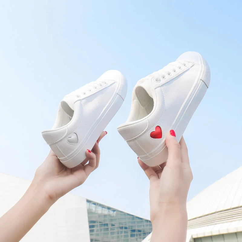 White Sneakers Women trainers Fashion Lace-Up Breathable Tenis Feminino PU Leather Shoes Ladies Sneakers basket femme 2020