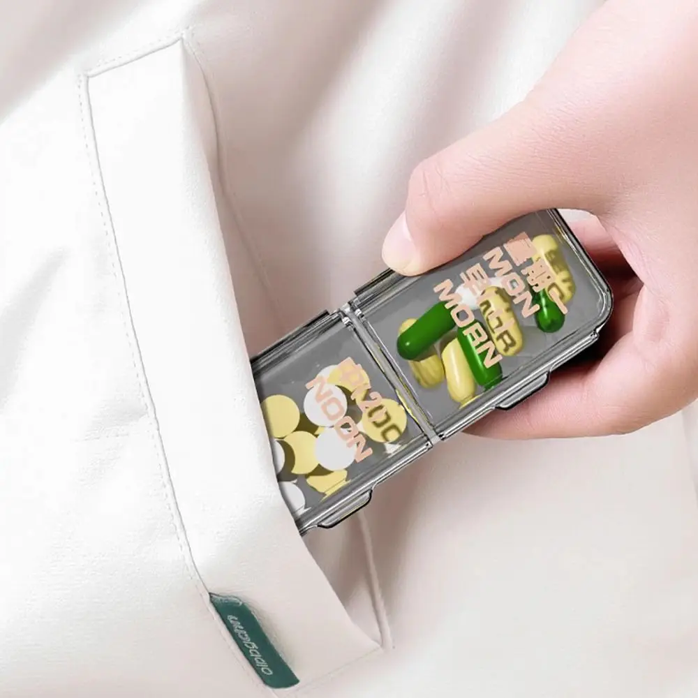 21/28 Grid Pill Organizer Box Portable Clear Medicine Organizer Plastic Moisture Proof Pill Storage Box Monthly Medication Plan