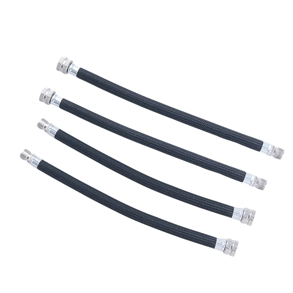 

4Pcs Pump Extension Hose Inflator Tube Pipe Cord for Schrader (Black)