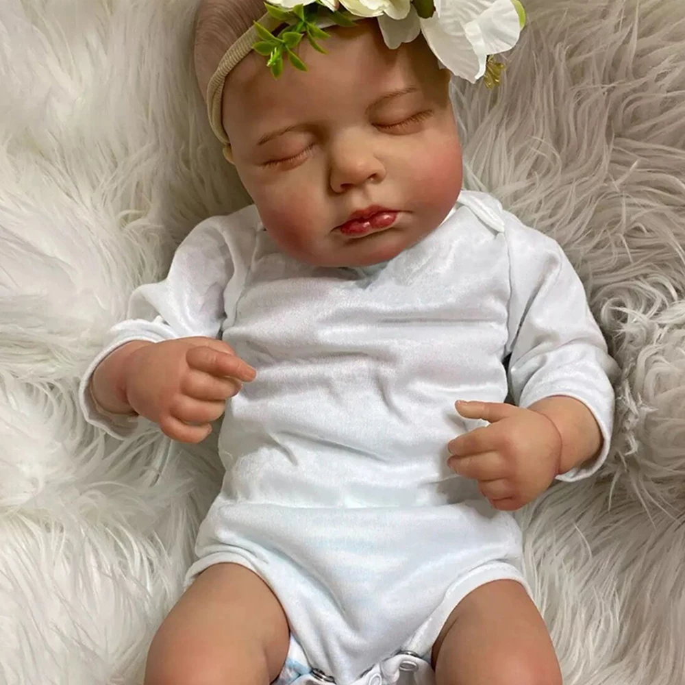 50CM Loulou Reborn Doll Real Alive Sleeping Newborn Baby Doll 5 Layers Painting with Veins  Bebe Bonecas Children Gift Toys plaid gnome round drill diamond painting 50 50cm