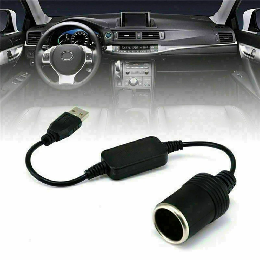 

USB A Male To 12V Car Cigare Lighter Socket Female Converter Adapter Cable Rt For Driving Recorder, Car Charger And Other Automo
