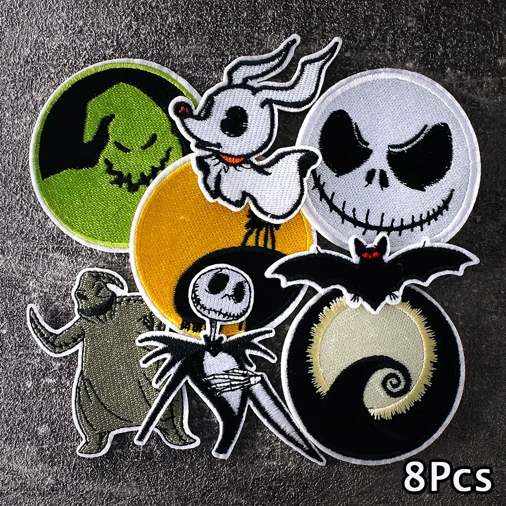 

8Pcs/Lot Bat Dog Ghost Patches Embroidery Applique Ironing Clothing Sewing Supplies Decorative Badges Handmade Patch