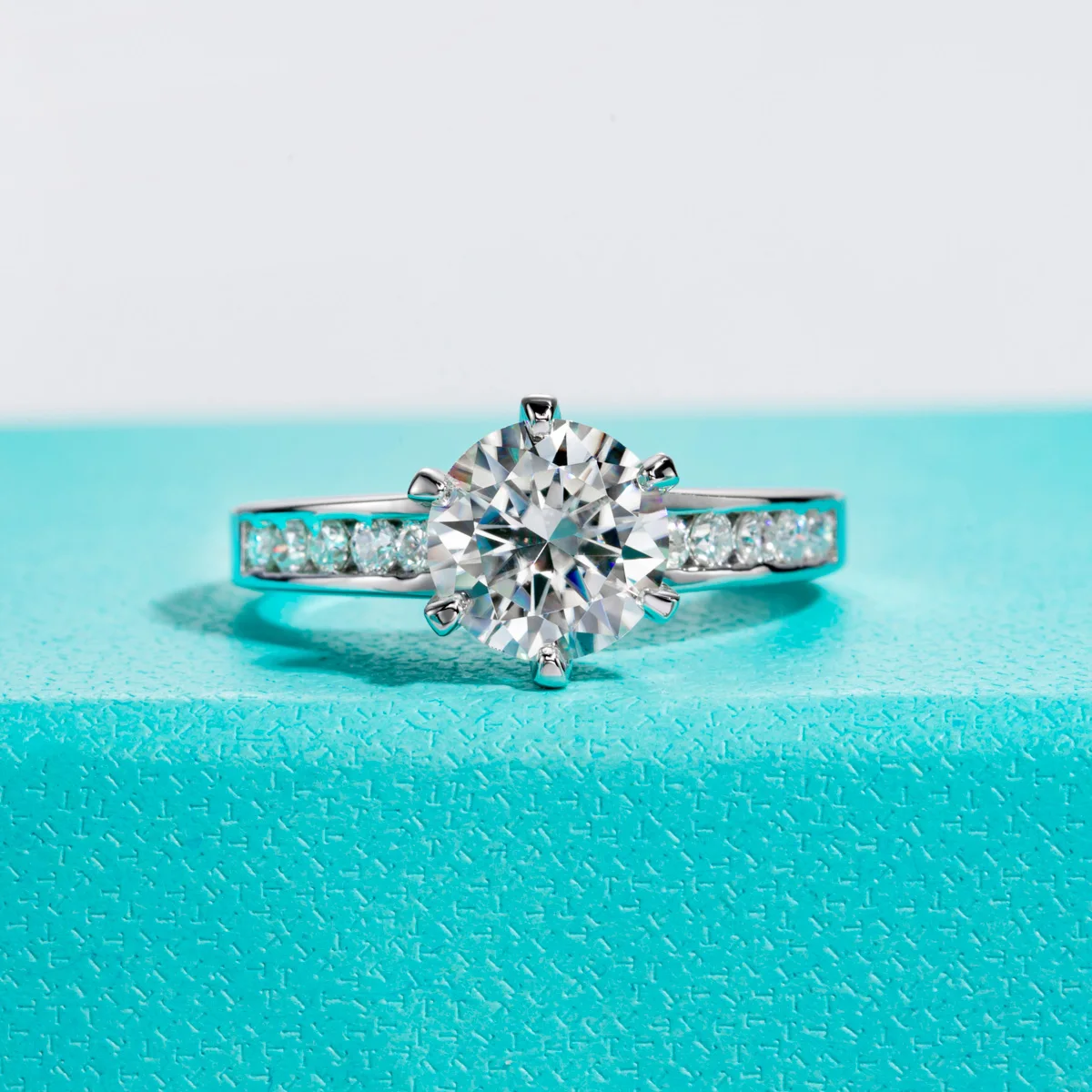 1ct/2ct D Color Moissanite Engagement Rings For Women 925 Sterling