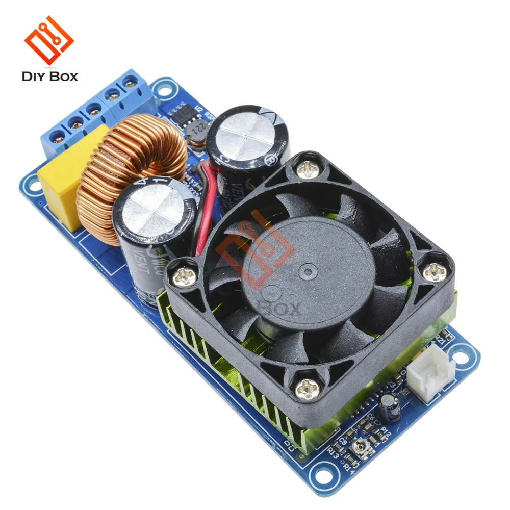 

IRS2092S 500W Class D Mono sound Amplifier Board module HIFI High Power Digital Amp 20Hz-20KHz Speaker Protection with Fans