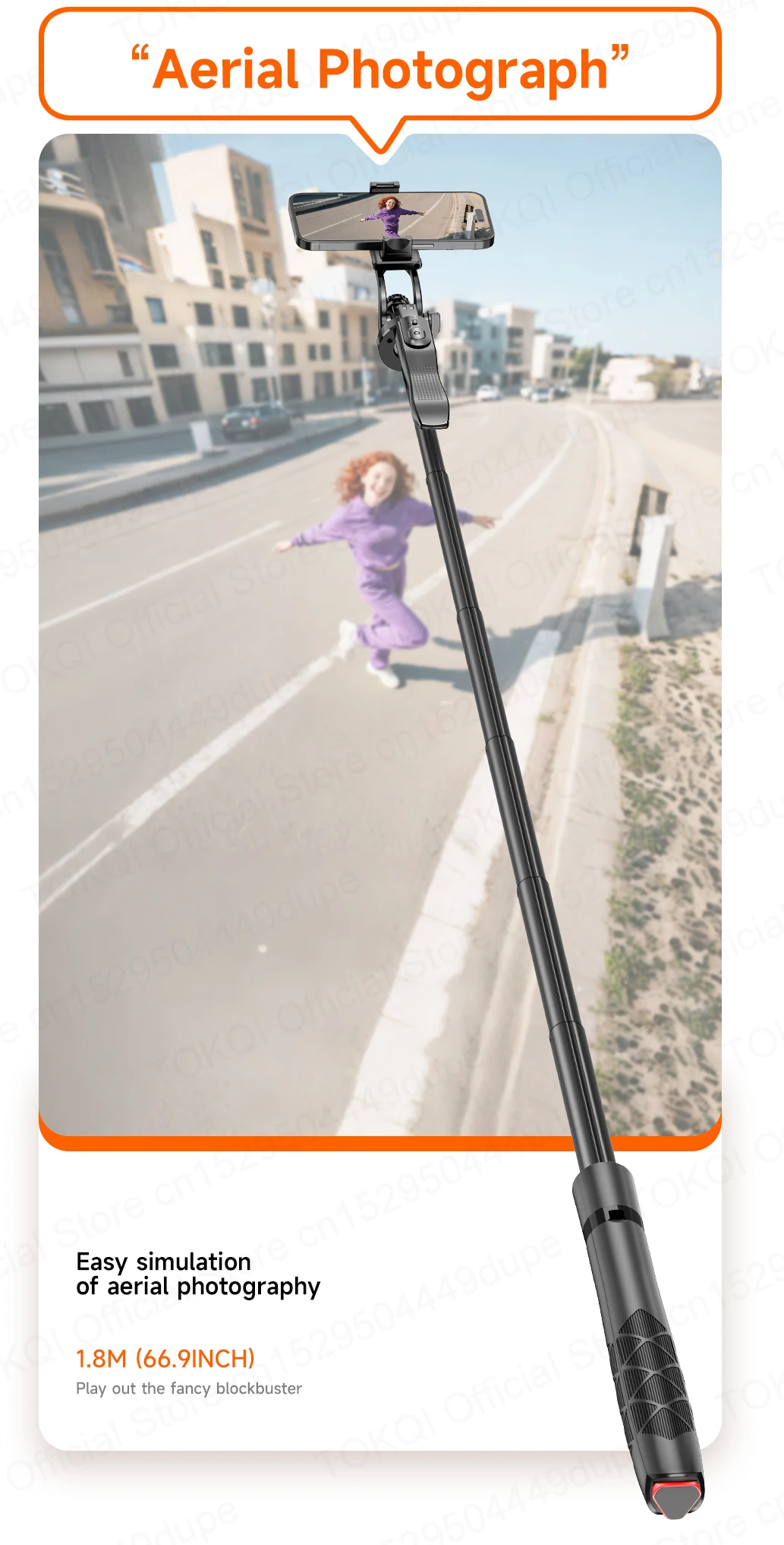 Tokqi L16-tt Selfie Stick Tripod With 360 Degree Rotation And Fill Light_voghion.com