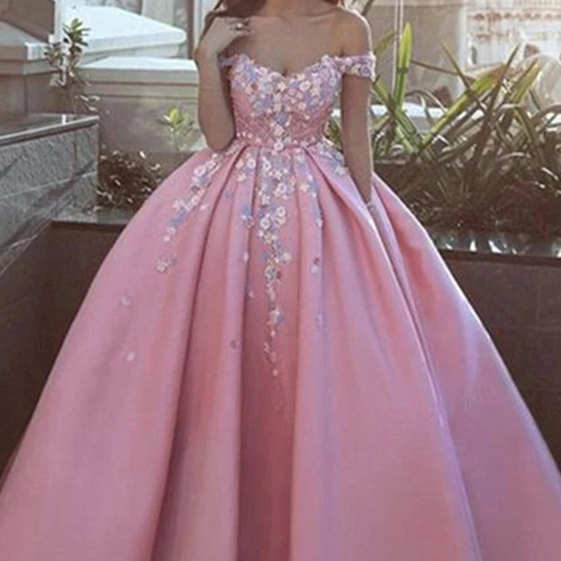 

Angelsbridep романтичное длинное розовое атласное женское вечернее платье с аппликацией трапециевидного силуэта длиной до пола бальное платье для выпускного вечера