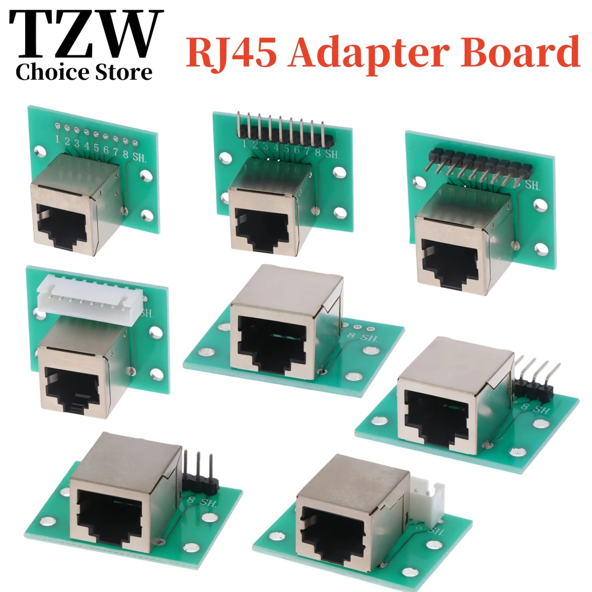PCB Board PCB Board Assembly Printed Circuit Board 1Pcs RJ45 Adapter Board To XH2.54 Modular Ethernet Connector Adapter Network Interface + Breakout Board + Pin Header