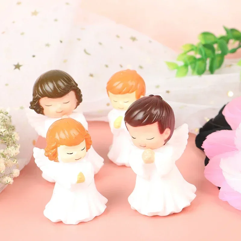 Plastic Little Angel Birthday Baking Decoration Ornaments for Men and Women in White Angel Baby Cake Scene Decoration Accessorie