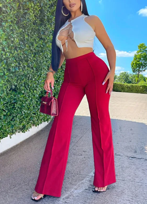 

Fashion Casual Work Women's pants Solid Color High Waist Straight Womens on Pants Casual Work Pant Jumpsuits for Women Casual