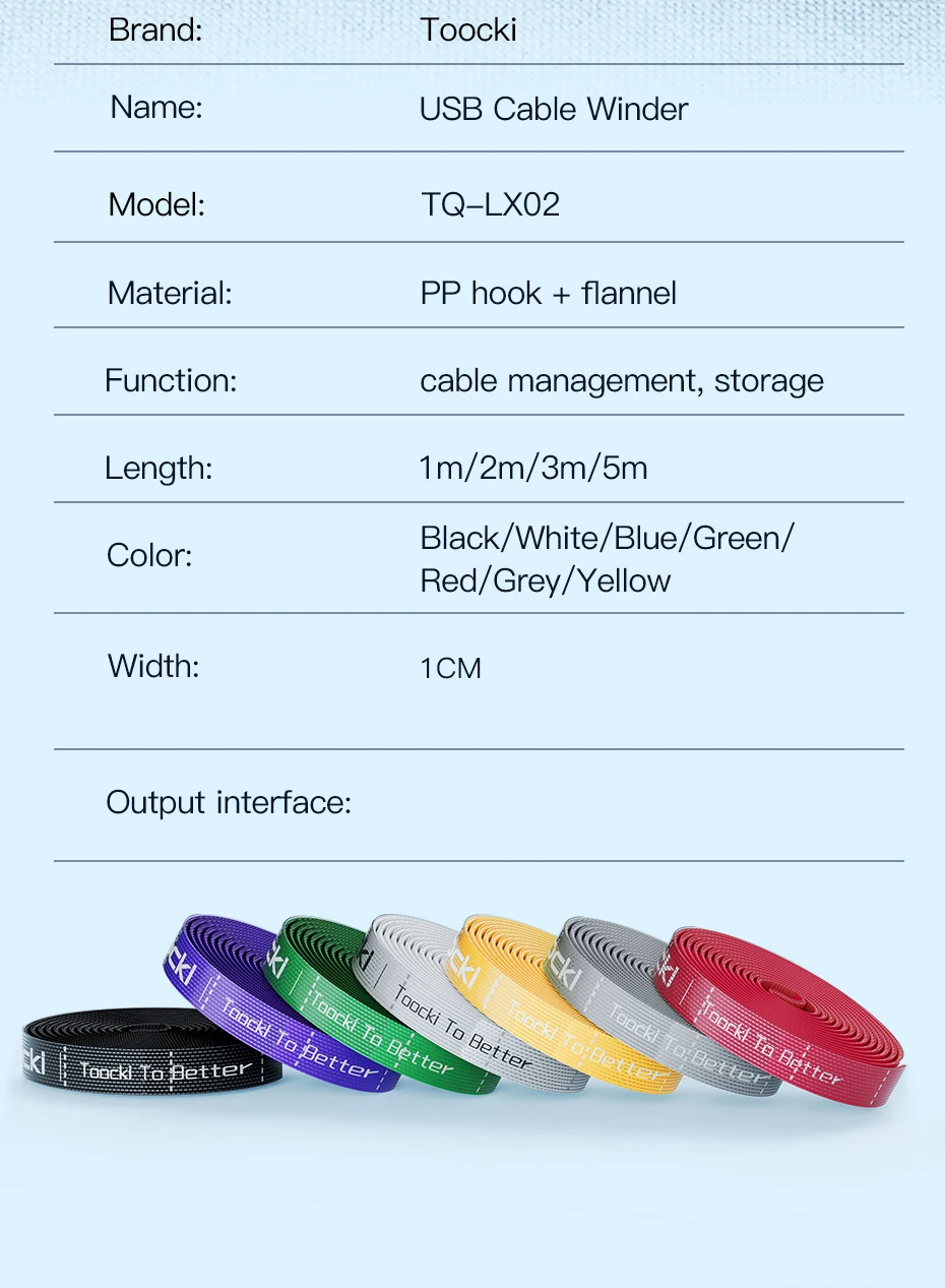 Toocki Kabel organisator Kabel management Tearable Organizer Kabel 1mm für Telefon Maus Kopfhörer Kabel halter Kabels chutz – Detail 12