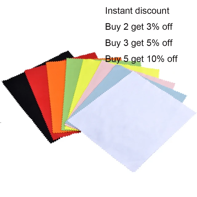 100PCS panno per occhiali in microfibra di sublimazione di qualità 15x18cm panno  per la pulizia degli occhiali di spessore bianco nero blu verde rosso  arancione rosa - AliExpress