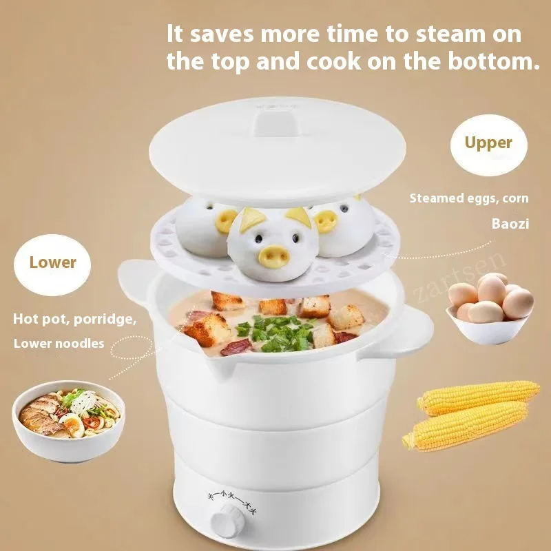 Electric Hot Pot Multi Portable Foldable Silicone Pot Travel 110/220V Kettle Electric Cook Hot Pot Water Boiler Camping Folding Electric