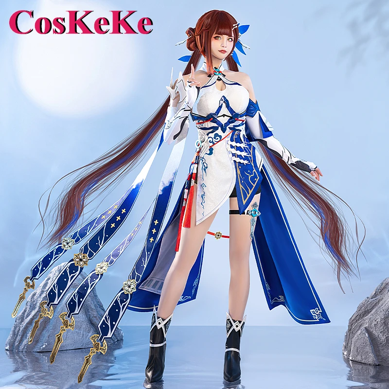 

CosKeKe Li Sushang Cosplay Anime Game Honkai Impact 3 Costume Sweet Elegant Uniform Dress Halloween Party Role Play Clothing New