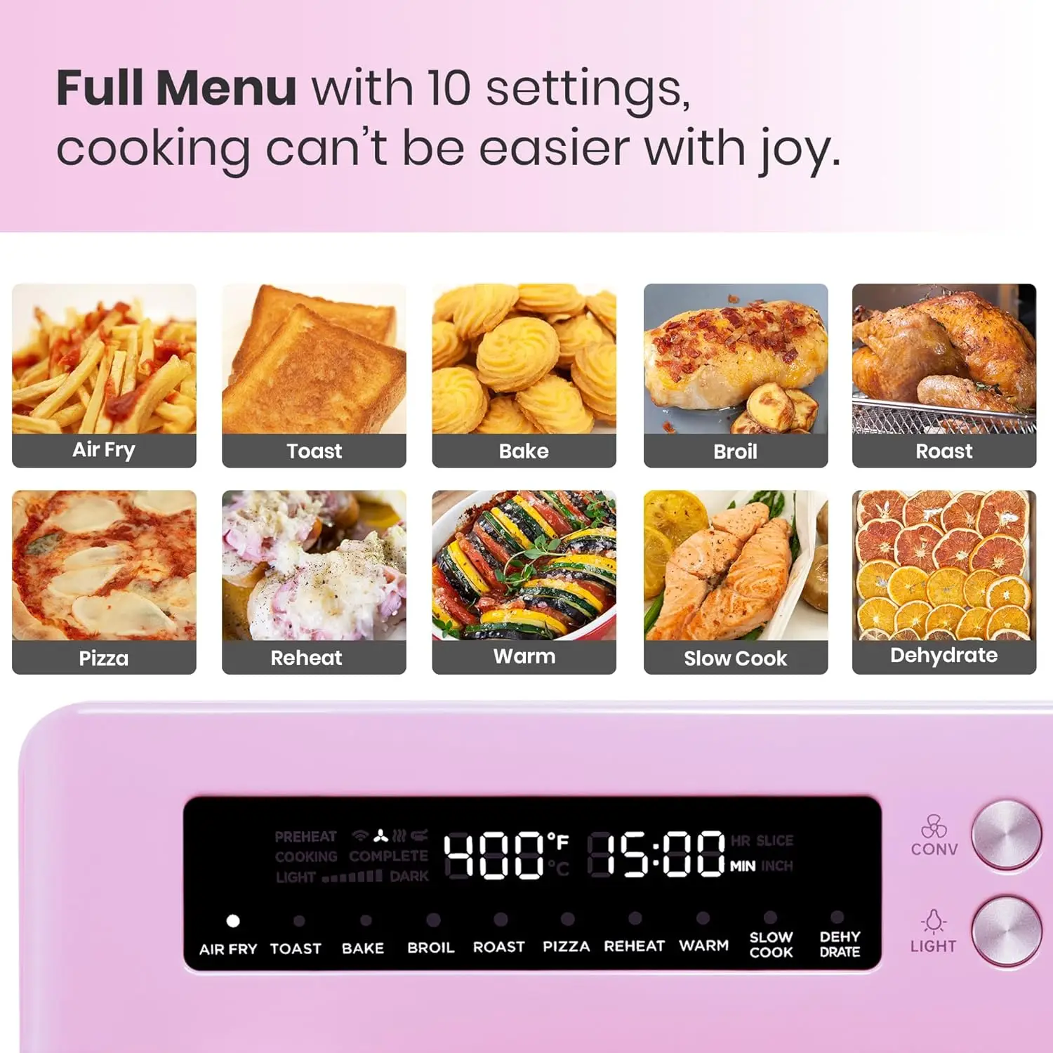 Air Fryer Toaster Oven, Extra Large Countertop Convection Oven 10-in-1 Combo, 6-Slice Toast 2