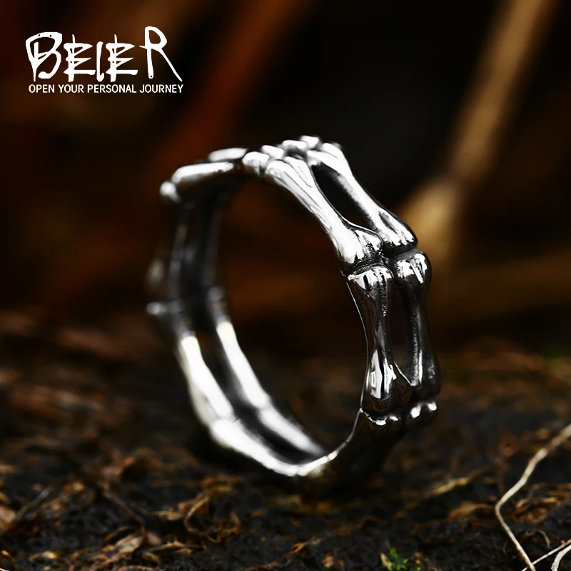 Finger Ring Stainless Steel Ring Beier One Piece Unique Thin Skull for Boy And Girl BR8-373