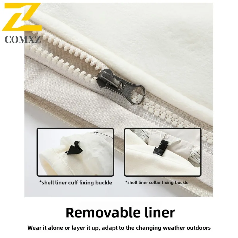 COMXZ Premium Classic Men Jacket 3-in-1 Outdoor Exploration Wind Resistant Motorcycle Coat Light Cozy Stylish Autumn Clothing