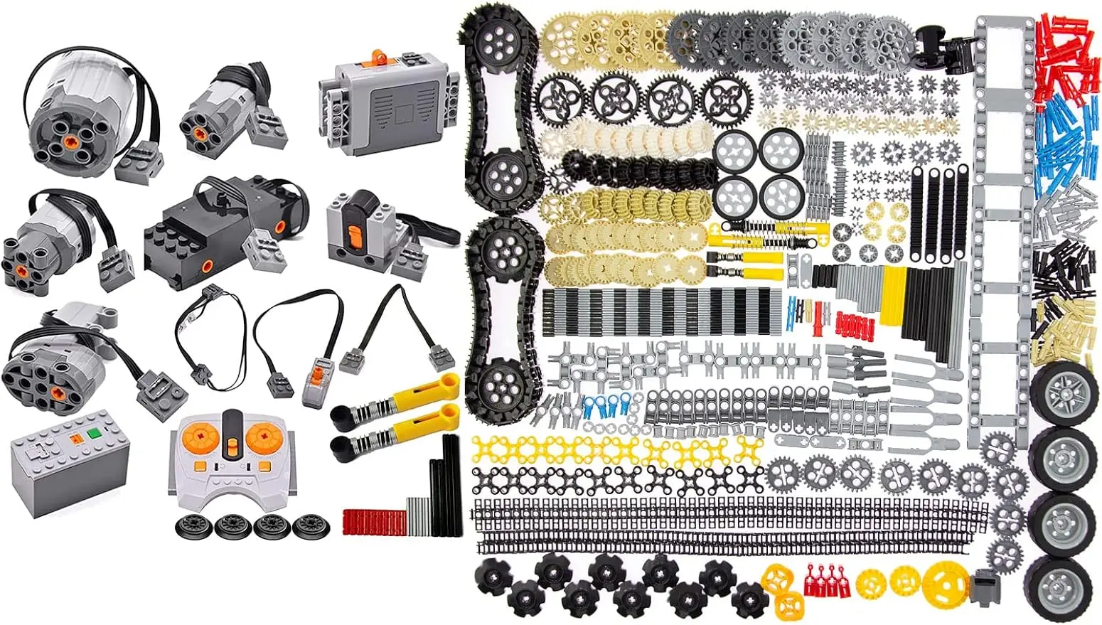 32Pcs Power-Function-Kit & 844Pcs Pins-Gears-Axles Set Bundle Compatible with Lego-Technic-Parts