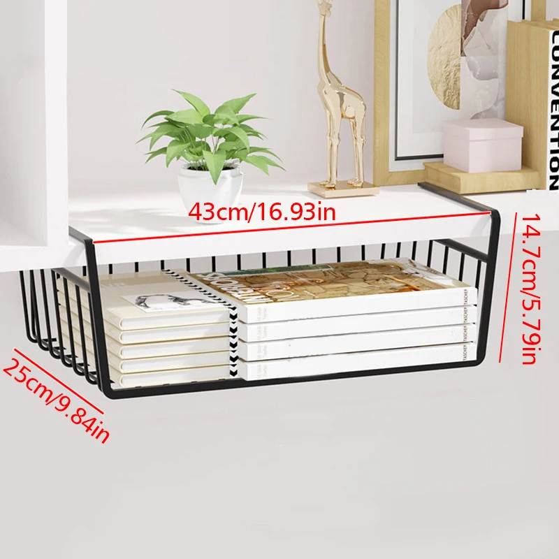 Description Picture 4 of itemHanging Net Basket Metal Iron Storage Rack Large Capacity Hanging Under Cabinet Wall Wardrobe Storage Basket Kitchen Tools