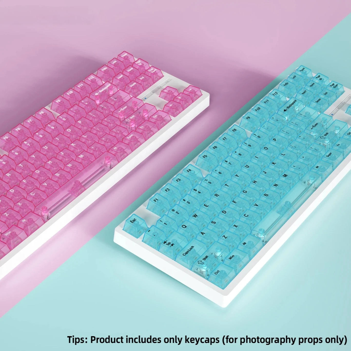 Vibrant Multicolor Cherry Profile Transparent Keycaps Set