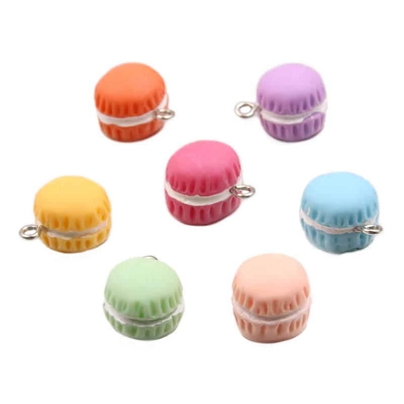 10 Pz Resina Macaron Charms Carino Cibo Gioielli Ciondolo Per Orecchini Fai Da Te Portachiavi Collana Gioielli Fai Da Te Fare Accessori