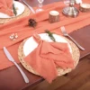 Rust Rustic Gauze Table Runners Terracotta Cotton Dining table  Retro Burr Texture Vintage Home Christmas Wedding Decoration 4