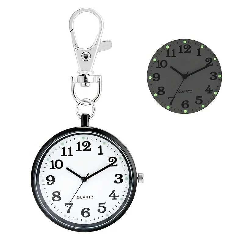 New Tiny Cute Quartz Pocket Watch with Keyring Minimalist Quartz Nurse Watch for Women Men Doctor Student Vintage Pendant Watch