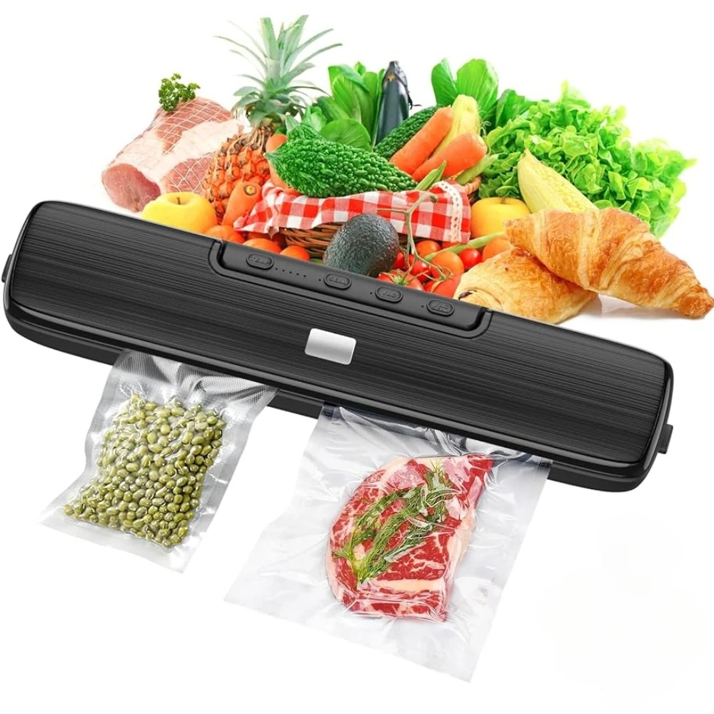 

Vacuum Sealer Automatic Air Sealing System for Storage Dry and Moist Food Modes Compact Design 12.6 Inch with 15Pcs Seal Bags
