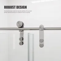 Tub Shower Door, 56-60 in. Wide, Frameless Sliding, with Handle and Watertight Seal, Tempered Glass, Multi-Size Shower Door 2