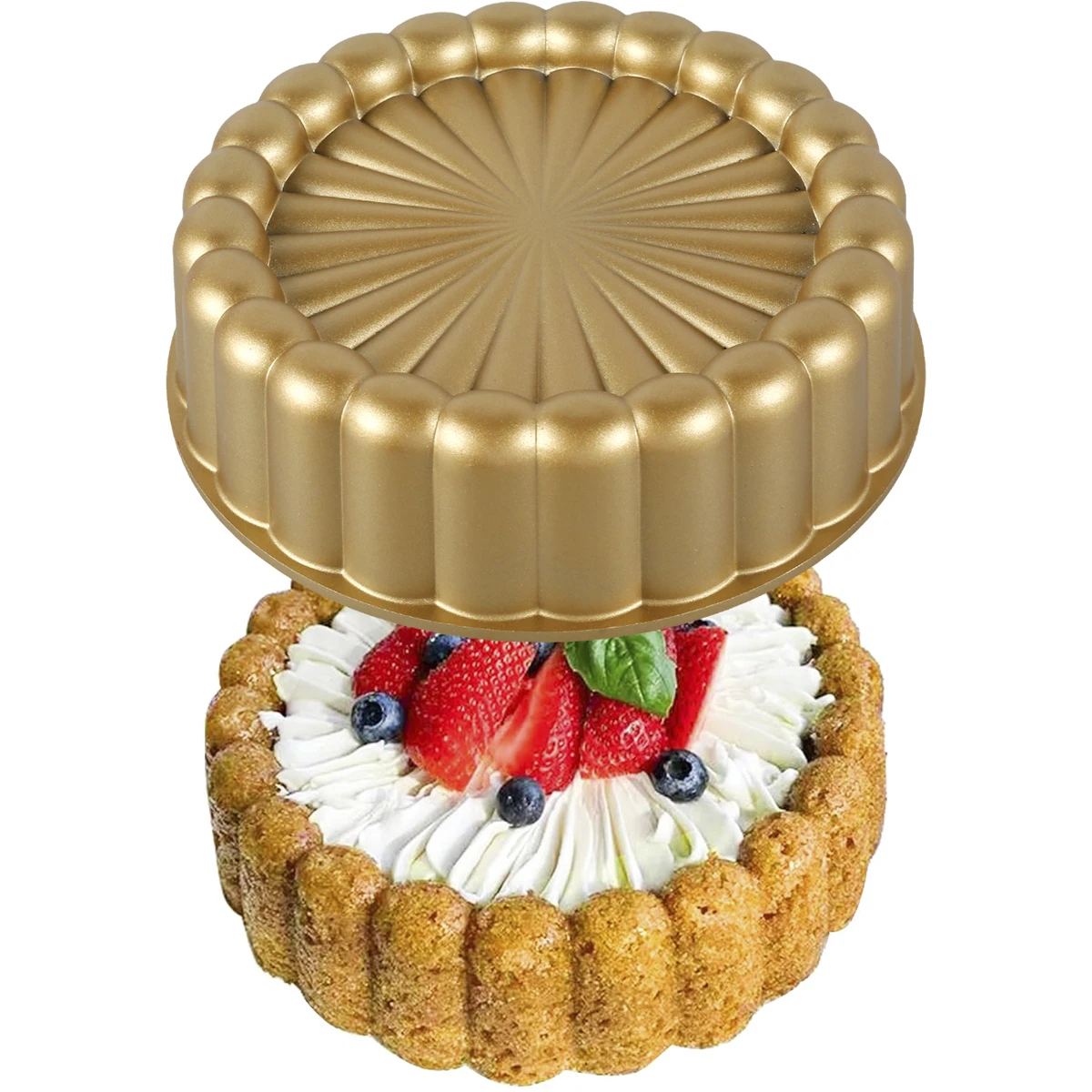 

Charlotte Cake Pan Cast Aluminium Cake Mold Non-Stick Baking Tray 24x7cm Easy Release Cake Baking Pan Kitchen Accessories for