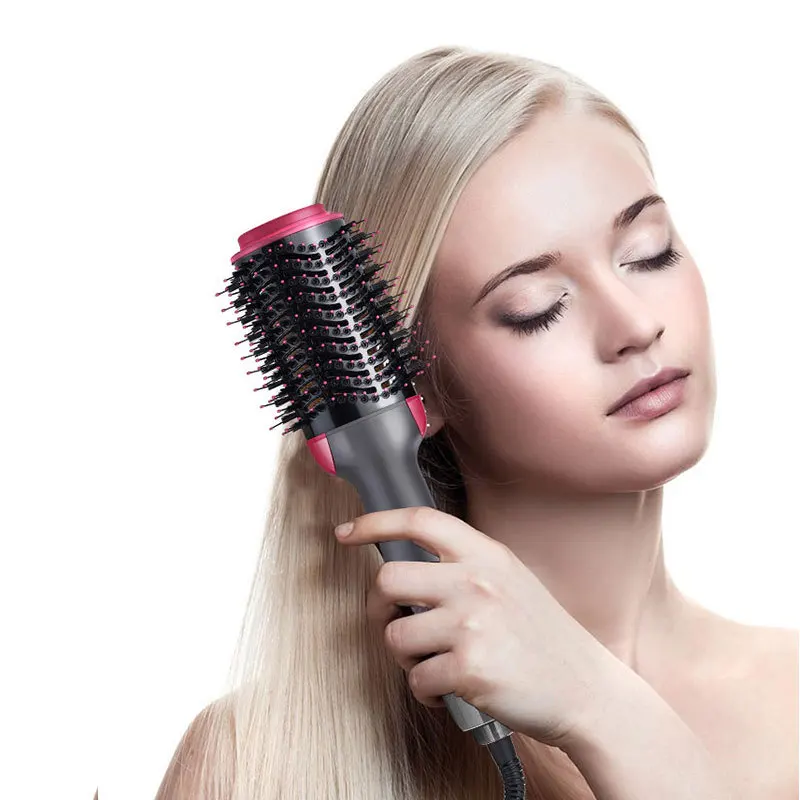 New upgrade Dual voltage 100-240V Hair Dryer Brush Straightener Curler Comb Electric Blow Roller Styler